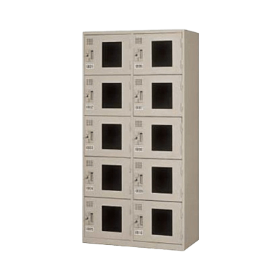 コイン式ロッカー 10人用窓付コインロッカー (リターン専用) KR-2510A-株式会社トーヒラ