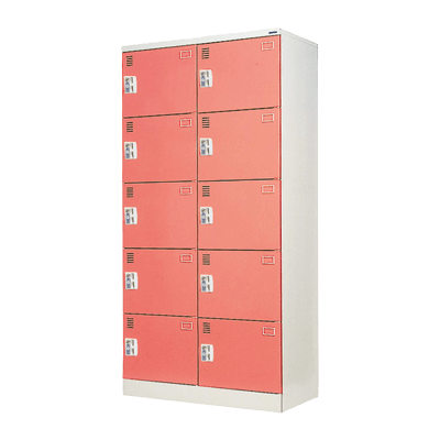コイン式ロッカー 10人用コインロッカー (DR錠リターン専用) ACR-1025-株式会社トーヒラ
