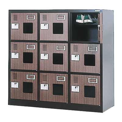 シューズロッカー (窓付き) 9人用シューズロッカー WEL-0933MT-株式会社トーヒラ
