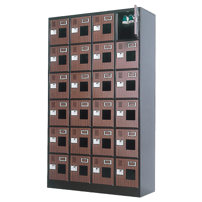 シューズロッカー (窓付き) 24人用シューズロッカー WEL-2446MT-株式会社トーヒラ