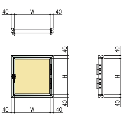 ドア各種 クリーンルーム用 アルミ枠式点検扉-株式会社イワタニ