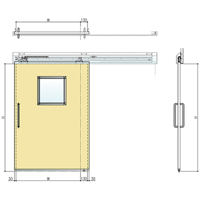 ドア各種 クリーンルーム用 アルミ枠式片スライド-株式会社イワタニ