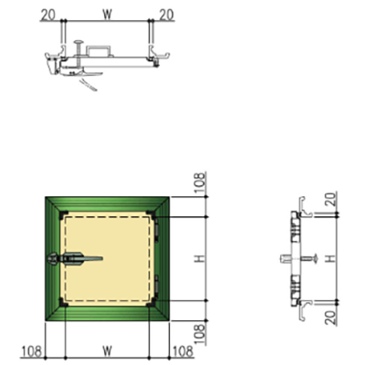 ドア各種 樹脂枠式点検扉 冷蔵用 / 冷凍用 / 超冷凍用-株式会社イワタニ