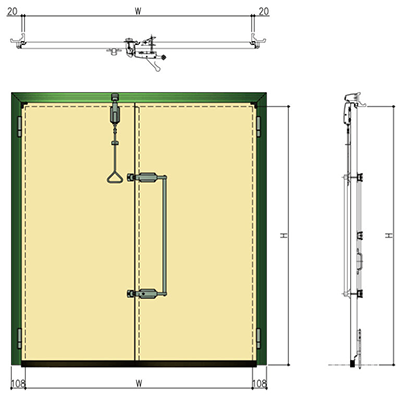 ドア各種 樹脂枠式両開き扉 冷蔵用 / 冷凍用 / 超冷凍用-株式会社イワタニ