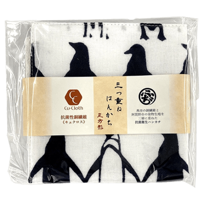 Cu-Cloth ハンカチ 正方形 24x24cm ペンギン-株式会社シンドー