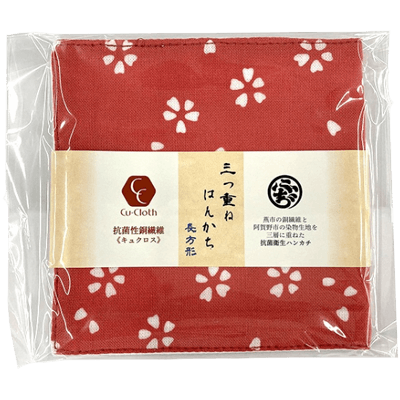 Cu-Cloth ハンカチ 長方形 12x24cm さくら-株式会社シンドー