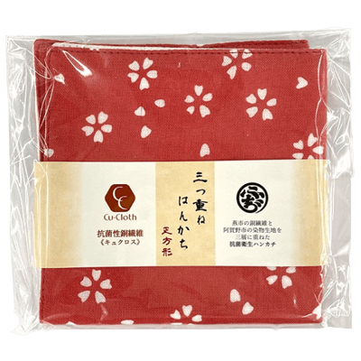 Cu-Cloth ハンカチ 正方形 24x24cm さくら-株式会社シンドー