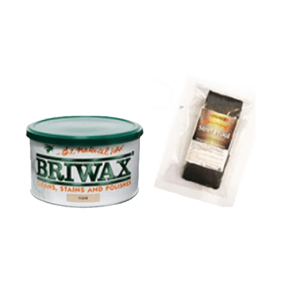 木部を塗装 BRIWAX (ブライワックス) +スチールウールお試しサイズセット全14色 400ml (約4平米分)-株式会社モリエン