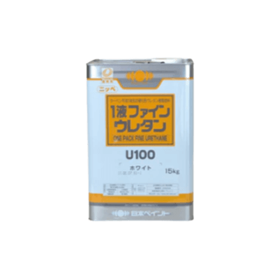 金属、鉄部を塗装 1液ファインウレタンU100 白/ホワイト ツヤ選択可能 15kg (約45～60平米分)-株式会社モリエン