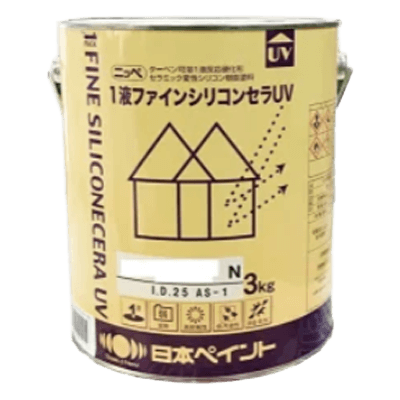 金属・鉄部を塗装 1液ファインシリコンセラUV オーカー 3kg (約8～12平米分)-株式会社モリエン