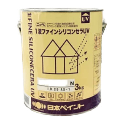 金属・鉄部を塗装 1液ファインシリコンセラUV シャニングリーン 3kg (約8～12平米分)-株式会社モリエン