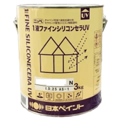 金属・鉄部を塗装 1液ファインシリコンセラUV 調色品 (中彩) 3kg (約8～12平米分)-株式会社モリエン