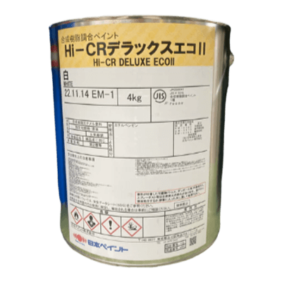 金属・鉄部を塗装 HI-CRデラックスエコ 白 ツヤあり 4kg (約12～16平米分)-株式会社モリエン
