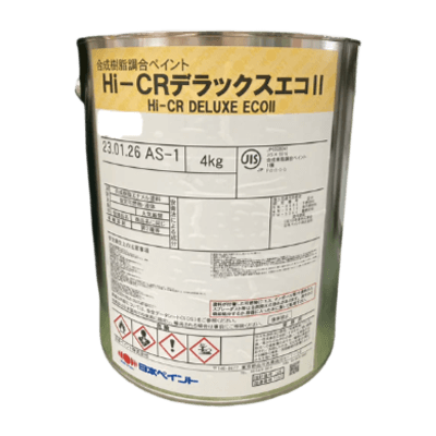 金属・鉄部を塗装 HI-CRデラックスエコ2 インディアンレッド ツヤあり 4kg (約12～16平米分)-株式会社モリエン