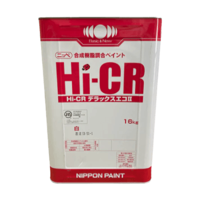 金属・鉄部を塗装 HI-CRデラックスエコ2 白 ツヤあり 16kg (約50～65平米分)-株式会社モリエン