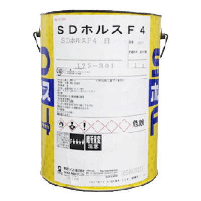 金属・鉄部を塗装 SDホルスF4 赤 ツヤあり 4kg (約13～16平米分)-株式会社モリエン