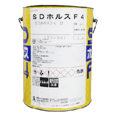 金属・鉄部を塗装 SDホルスF4 黄土色 ツヤあり 4kg (約13～16平米分)-株式会社モリエン