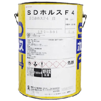 金属・鉄部を塗装 SDホルスF4 黒 ツヤあり 4kg (約13～16平米分)-株式会社モリエン