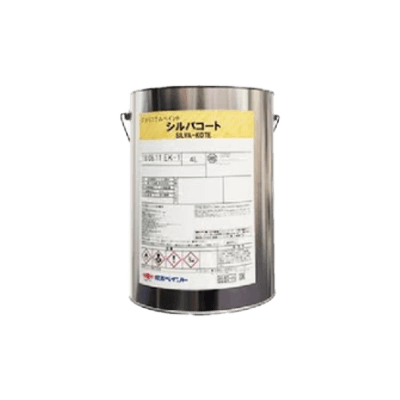 金属・鉄部を塗装 シルバコート 4L (20～30平米分)-株式会社モリエン