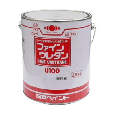 金属・鉄部を塗装 ファインウレタンU100 無鉛レモンエロー ツヤあり 3.6kg (約10～15平米分)-株式会社モリエン