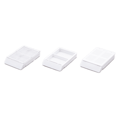 包埋カセット システムカセット ⅡSシリーズ (角穴0.5mm) ヨコ2分画-アジア器材株式会社