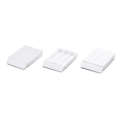 包埋カセット システムカセット ⅡSシリーズ (角穴0.5mm) タテ3分画-アジア器材株式会社