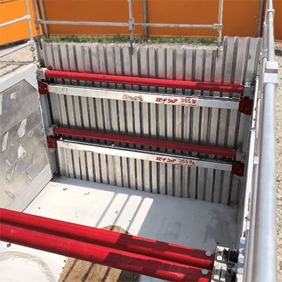 土木工事用 たて込み簡易土留工法 妻側腹起し-日本スピードショア株式会社