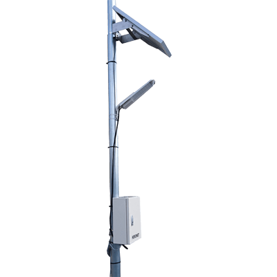ソーラーパネル＋AC電源で充電をします 災害時に役立つ防災グッズ搭載 スーパーハイブリッド防犯灯 (防災灯)-株式会社ヒーロー