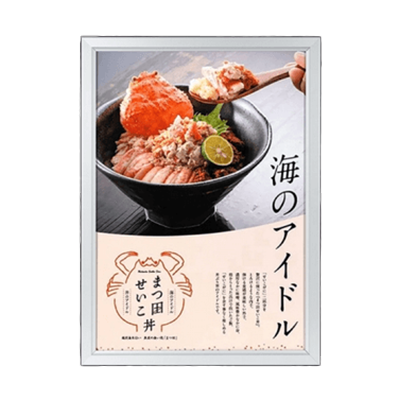屋外仕様タイプ 店舗用 LED照明入り看板 内照式 完全防水 防犯鍵付 A1 シルバー-株式会社高昇