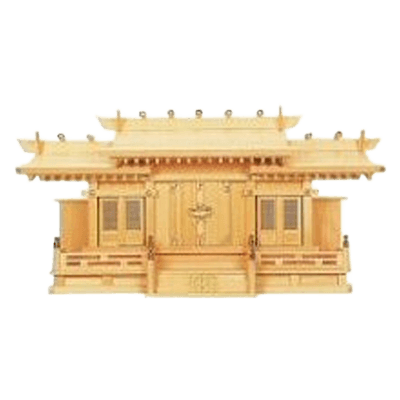 神棚・社 格子付三社大 (本木曽檜)-株式会社永井銘木店
