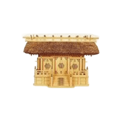 神棚・社 茅葺通し三社-株式会社永井銘木店