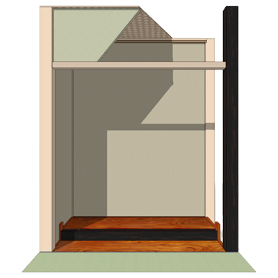 床の間材 床の間セット (2段床セット) ケヤキ2段床セット (黒檀框付) 6尺用-株式会社永井銘木店