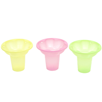赤緑黄3色 かき氷カップ プチフラワー 150個入-サンナップ株式会社