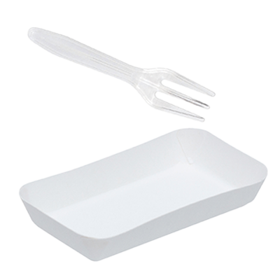 試食皿と試食用フォークセット 200組-サンナップ株式会社