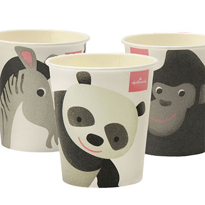 ペーパーカップHM動物カップ 205ml 7oz 100個-サンナップ株式会社