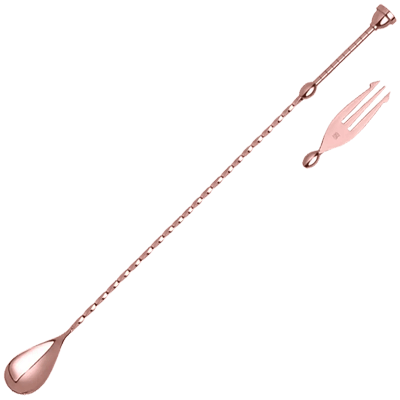 カクテル調製 ワダスケ 33.5cm ピンクゴールド バースプーン フォーク＆マッシャーセット-株式会社ナランハ