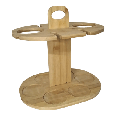 バーアイテム バンブー ワイン ボトル＆グラス ラック-株式会社ナランハ