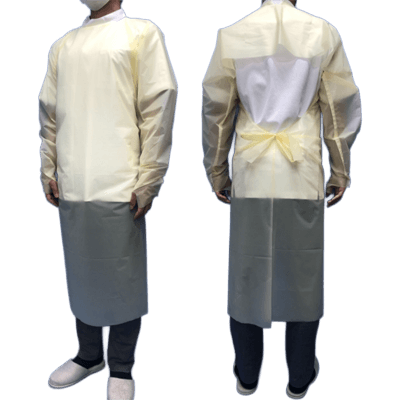 防護ガウン I-A長袖プラスチックガウン (エンボス)-船橋株式会社