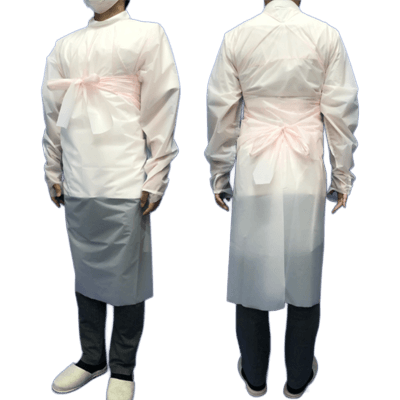 防護ガウン I-D長袖アイソレーションガウンかぶり (エンボス)-船橋株式会社