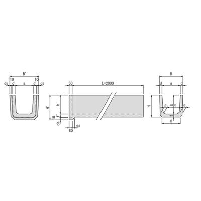 鉄筋コンクリートU型側溝 Ds-Pul-大和クレス株式会社