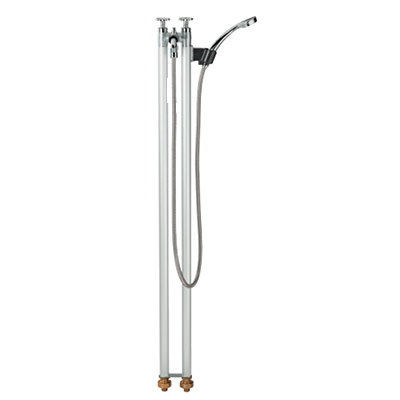 エクステリア ガーデン水栓 2管式湯水混合水栓柱 (シャワー付き)-株式会社北洋交易