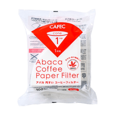 抽出器具 アバカ円すいコーヒーフィルター Abaca Coffee Paper Filter / 1杯用 [100枚]-株式会社ディーシーエス