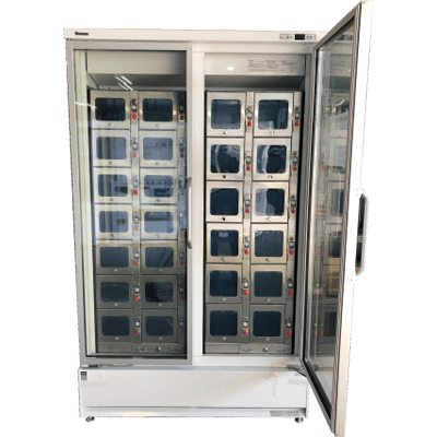 ロッカー型自販機 冷蔵庫内をロッカー型自販機に改造 大型ショーケースタイプ冷蔵ロッカー自販機 411AGTC-ECP-株式会社ピープル