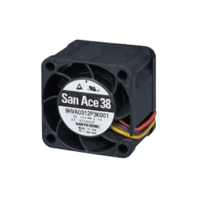 DC ファン 38×28mm厚 PWM コントロール・パルスセンサ リブ付 San Ace 38 9HVAタイプ-共栄通信工業株式会社