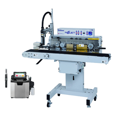 インクジェットプリンタ搭載 ロータリーヒートシール機 ROJET RK190×15-シール栄登株式会社