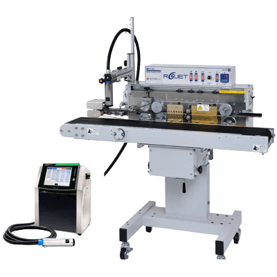 インクジェットプリンタ搭載 ロータリーヒートシール機 ROJET RG190×15-シール栄登株式会社