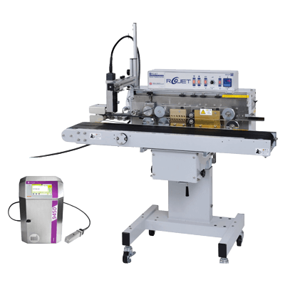 インクジェットプリンタ搭載 ロータリーヒートシール機 ROJET RM190×15-シール栄登株式会社
