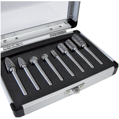 ストレートグラインダー用 (軸付) 研磨材 超硬カッター8本組 6mm-柳瀬株式会社