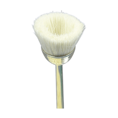 ストレートグラインダー用 (軸付) 研磨材 ミニチュアブラシ 精密ブラシ・白毛 (ソフト) カップ型-柳瀬株式会社