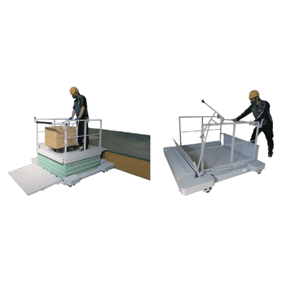 トラックターミナルの入出荷ソリューション トラッキュレータシリーズ 移動式段差解消用シザーリフト-株式会社メイキコウ